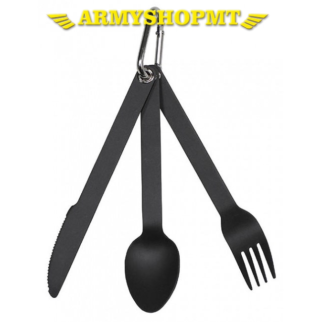 Alumíniový príbor FOX OUTDOOR s karabínou