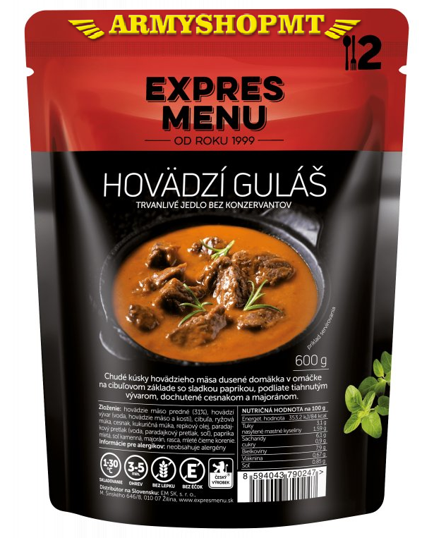 Hotové jedlo EXPRES MENU-Hovädzí guláš 