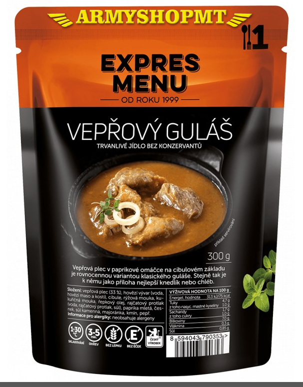 Hotové jedlo EXPRES MENU-Bravčový guláš