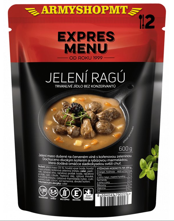 Hotové jedlo EXPRES MENU-Jelenie ragú