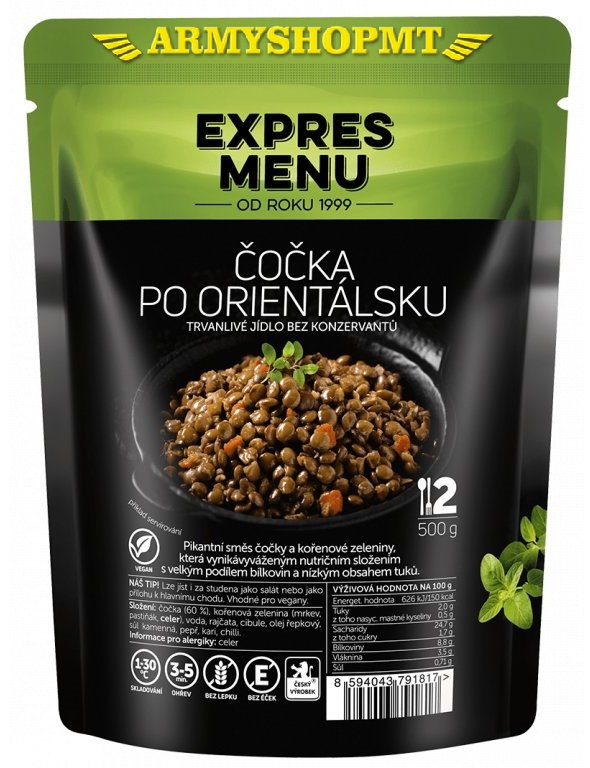 Hotové jedlo EXPRES MENU-Šošovica po orientálsky
