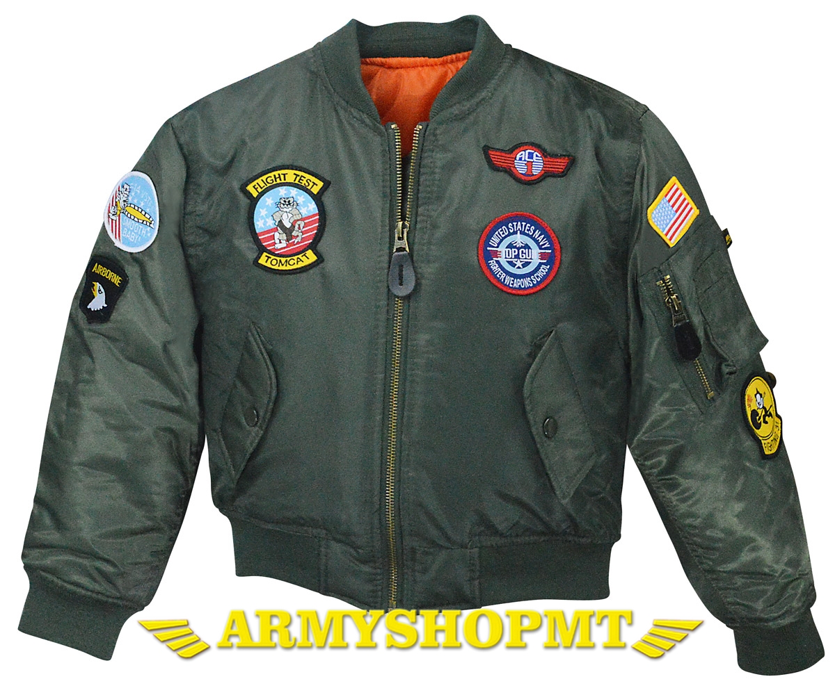 Bunda MCALLISTER MA1 TOP GUN bomber detská-olivová