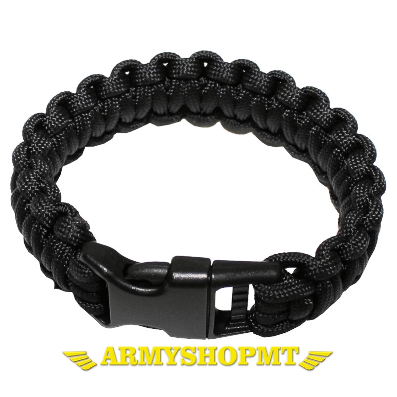 Náramok MFH SURVIVAL PARACORD 23 mm-čierny