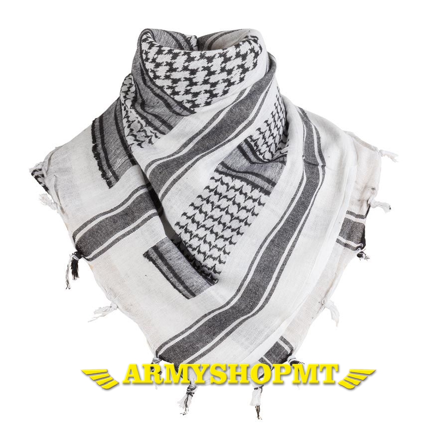 Šatka ARAFATKA arabská-bieločierna