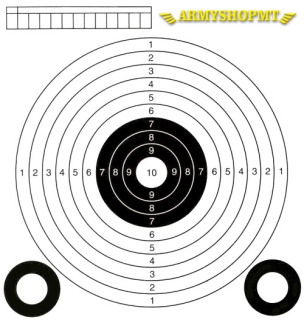 Terč vzduchovkový 14 cm x 14 cm /10 kusov