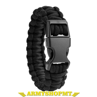 Náramok M-TRAMP SURVIVAL PARACORD 20 mm-čierny